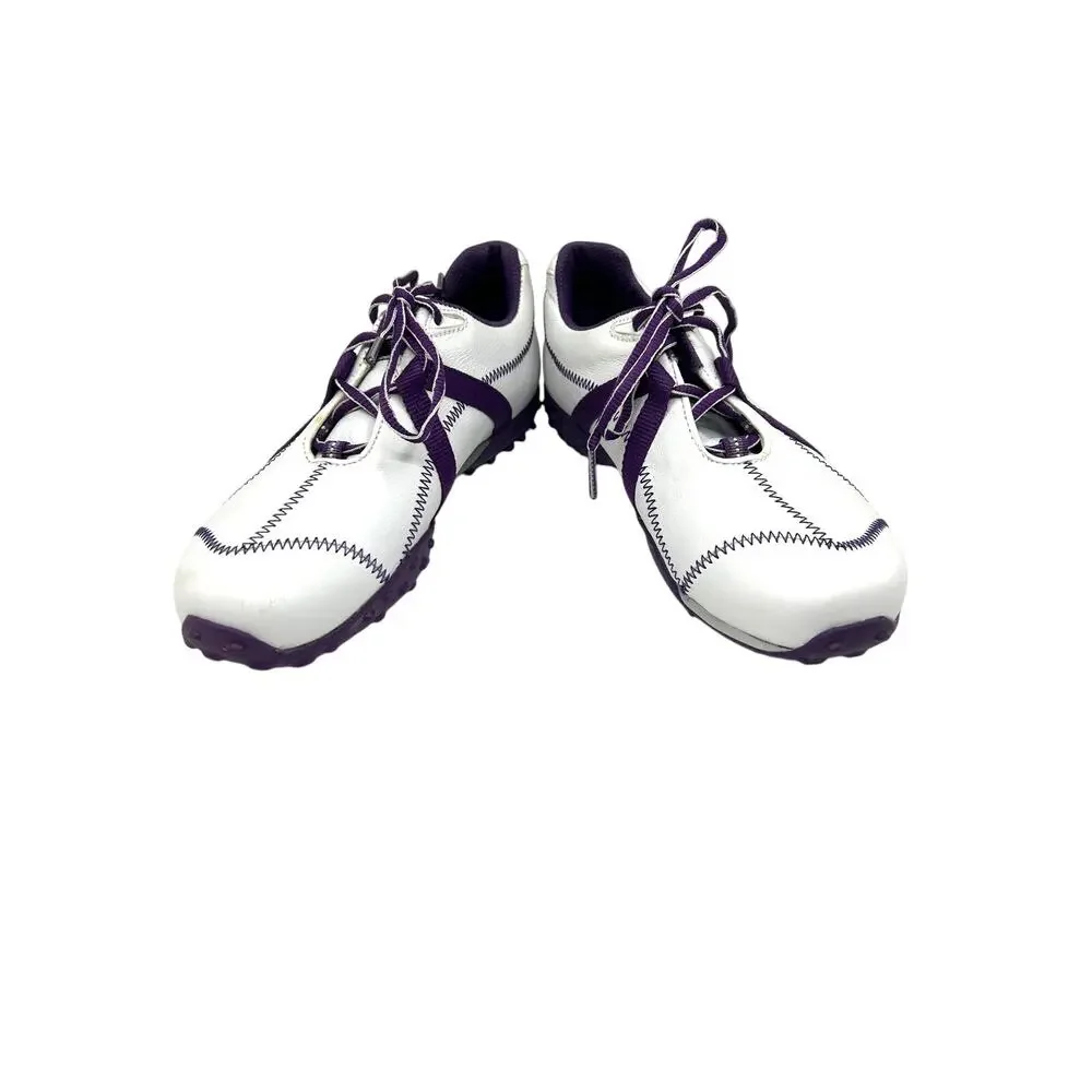 Foot Joy M Project Golf Shoe Women's Size 6.5M White/Purple Soft Spike